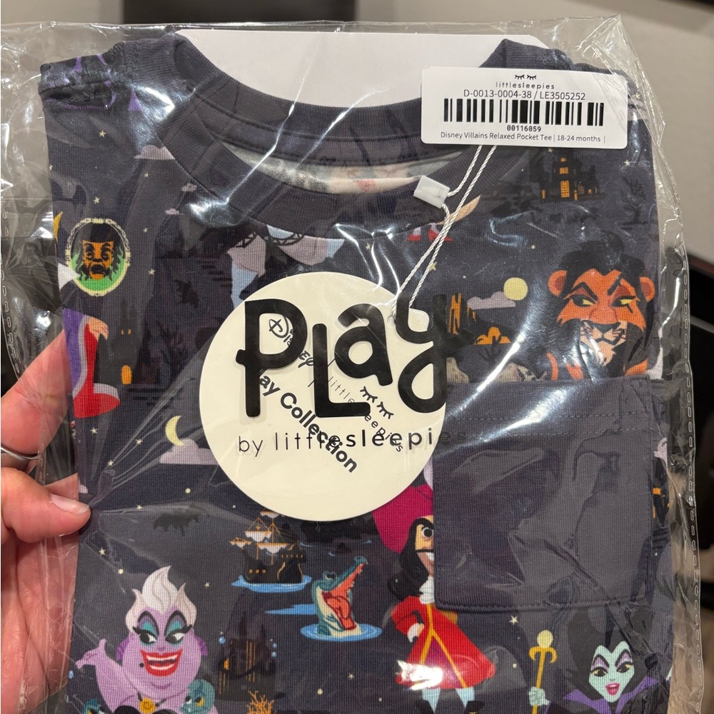 Little Sleepies Disney Villains Long Sleeve Tee - Dark Gray